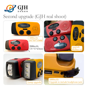 Đài phát thanh đa năng ngoài trời di động 2000, sóng ngắn AM FM, tích hợp đèn pin LED, sạc năng lượng mặt trời, sạc khẩn cấp, sử dụng tay quay, hỗ trợ NOAA - Product Image 3