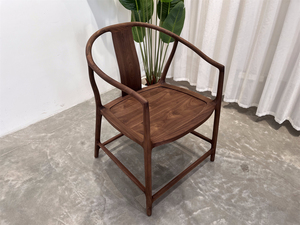 Fauteuil circulaire en noyer « Ruyi » avec siège en bois massif - Fauteuil de style <span class=keywords><strong>chinois</strong></span> classique pour <span class=keywords><strong>salon</strong></span> et bureau - Product Image 2