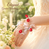 Corsage de poignet de mariée, fleur artificielle papillon, bracelet de poignet en perles pour mariée, demoiselle d'honneur, mariage, banquet, fête, décoration de main