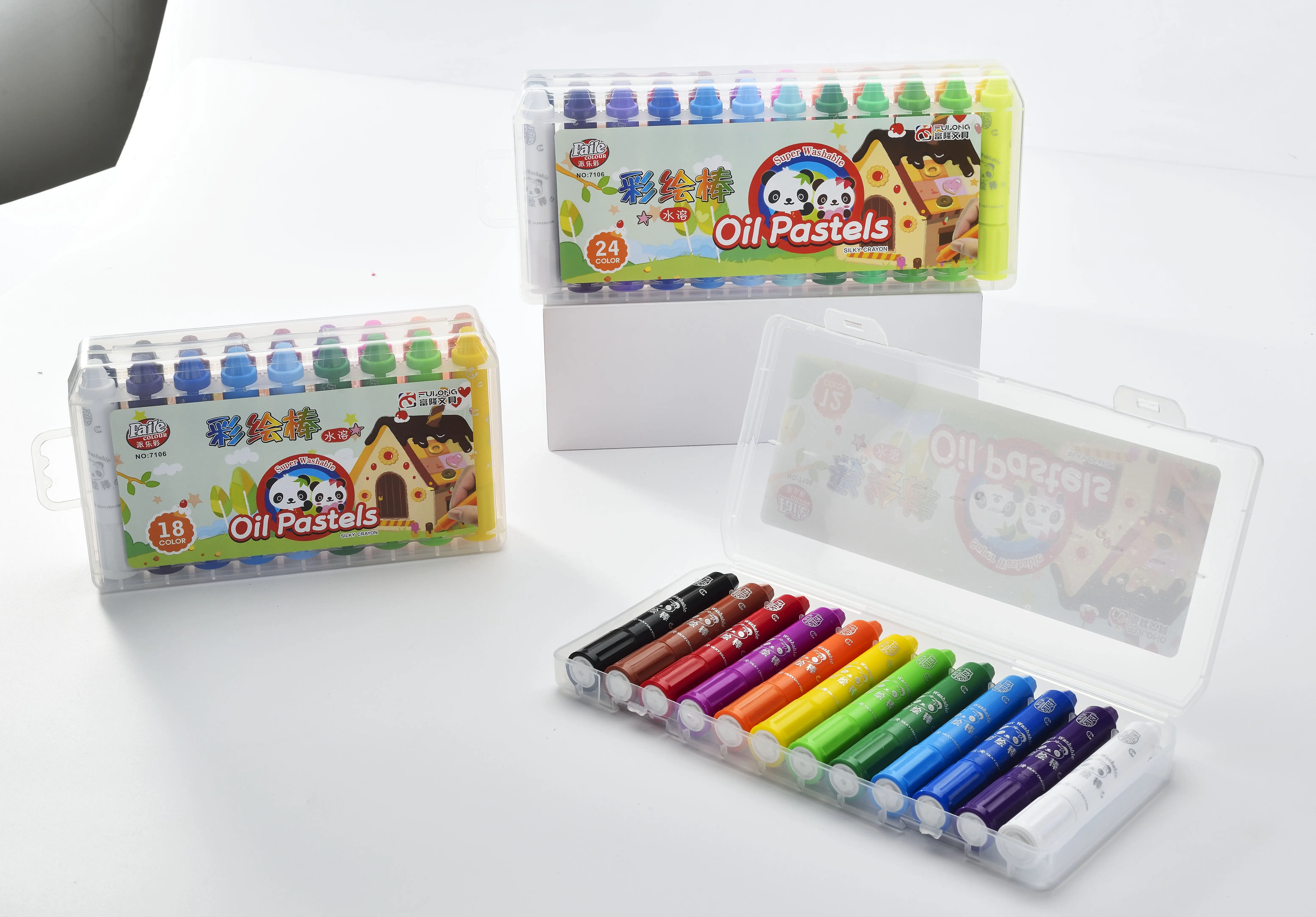 Crayons rotatifs non toxiques de 12 couleurs dans une mallette de rangement durable, ensemble de crayons en gel de 12 couleurs vives pour enfants