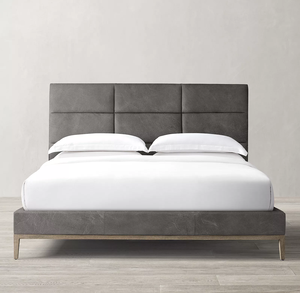 Rhoohill Lit King Size Personnalisable Style Américain Moderne avec Cadre en Bois Massif, Design de Meubles de Chambre, Lits Rembourrés en Lin, Base en Chêne - Product Image 6