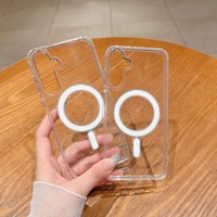 Coque de Téléphone Mobile Transparente en TPU Magnétique pour Samsung A56 A36 A15 S23 S24 S25 Ultra S22 Plus