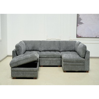 Coussin de siège confortable de couleur grise, ensemble de canapé modulaire de 6 pièces, design Thomasville