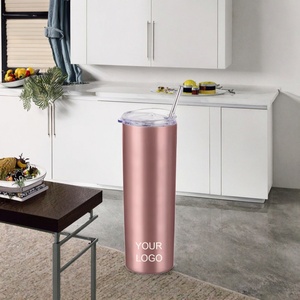 Custom Logo 20oz Skinny Tumbler 304 Stainless Steel Vacuum <b>Insulated</b> Eco-Friendly Travel <b>Mug</b> with Straw for Daily Outdoor Use - Product Image 3