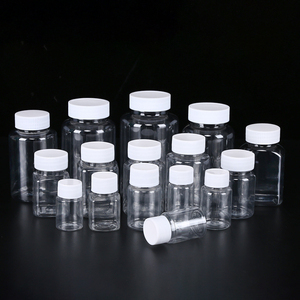 30ml 50ml 80ml vuông Pet rõ ràng nhựa Pill container 250ml chất lỏng/Kẹo chai thuốc vít Bìa Con dấu nhựa Rắn bột - Product Image 6