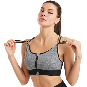 S <span class=keywords><strong>M</strong></span> L XL XXL 3XL 4XL 5XL Grosir Logo Kustom Bra Olahraga Yoga Tanpa Kawat Model Vest Resleting Depan Belakang Ukuran Besar Wanita - Product Image 2