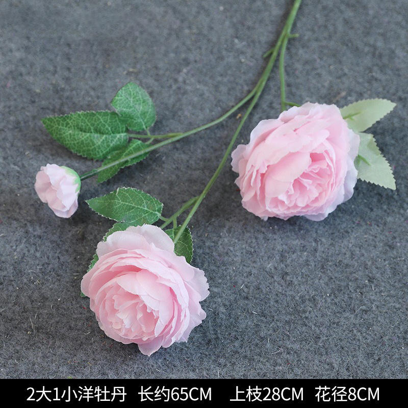 2ดอกโบตั๋นขนาดใหญ่และขนาดเล็ก1ดอก