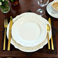 Ensemble de couverts de luxe en acier inoxydable de haute qualité, durable, résistant au lave-vaisselle, couleur or, pour restaurant, mariage, table