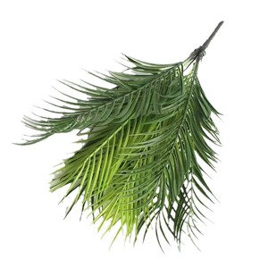 Feuille de palmier artificielle transfrontalière <span class=keywords><strong>à</strong></span> 9 branches, en plastique, fausse plante tropicale verte, fougère, pour extérieur - Product Image 4
