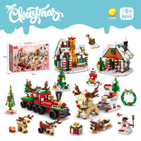 Kerst bouwstenen set educatief kinderspeelgoed doe-het-zelf Santa kerstboom krans blokken voor huisdecoratie feestdag cadeau