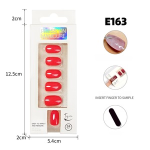 24 pièces de faux ongles pré-collés importés de Corée, ongles pressés, ongles artificiels, personnalisables, dropshipping <span class=keywords><strong>E163</strong></span> - Product Image 1