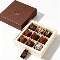 Caja de cartón ecológica rígida de lujo para chocolates, con compartimentos para dulces, trufas y bombones, para San Valentín, con impresión personalizada, suministro de fábrica.