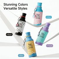Bouteille d'eau isotherme YEKEA personnalisable avec logo, motif chat mignon, double paroi, 500 ml, en acier inoxydable 304, anti-fuite, sans BPA, pour écoliers