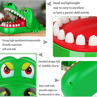 Roulette dentaire crocodile en gros avec dents en caoutchouc souple, jeu de morsure de main crocodile pour enfants, jouet de farce de table pour fête