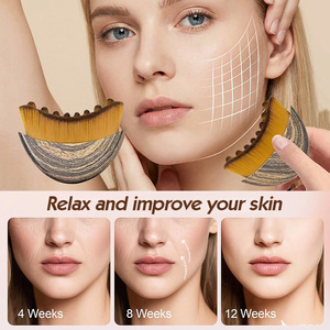 NOVO 2026 Escova <span class=keywords><strong>Facial</strong></span> Seca Vegana de Cerdas Macias com Cabo de Plástico - Ferramenta Portátil de Drenagem Linfática para Contorno e Escultura da Mandíbula - Product Image 4