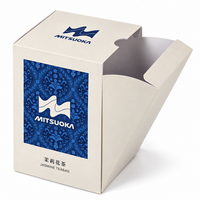 Wholesale Custom Printed White Paperboard Tea Box with Blue Floral Design and Logo for Jasmine Tea Bag Retail Packaging