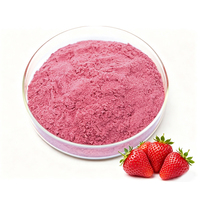 Poudre de fraise en vrac en gros, poudre de fruits lyophilisés, extrait de fraise en poudre riche en vitamine C et anthocyanes pour les boissons