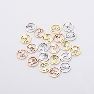 Золотые прелести, полированные металлические аксессуары для ожерелья, цепочки, браслеты, Лунные звезды, украшения из нержавеющей стали - Product Image 1