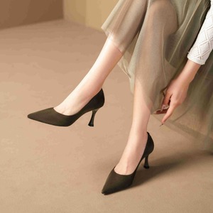 Escarpins en daim à bout pointu et talon aiguille, chaussures de bureau confortables pour femmes, taille 36 - Product Image 4