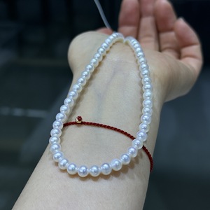 Collier polyvalent en perles d'eau douce naturelles 4-10 mm, style long 110 avec légers défauts, idéal pour les pulls - Product Image 3