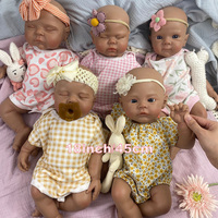 Poupées reborn en silicone réaliste de 18 pouces, peau brun foncé, anatomiquement correctes, bouche ouverte, faites à la main, Afro-américaines, Muneca