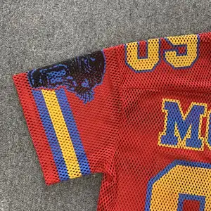 Maglia di alta qualità in maglia di puro cotone maglia da calcio oversize camicia corta con schermo personalizzato da uomo jersey