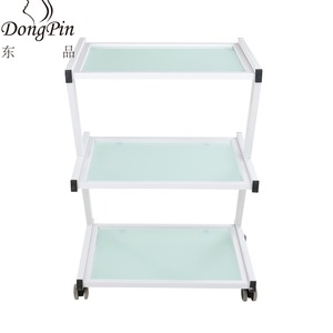 Dongpin Beauty Salon <b>Trolley</b> 57.7x42.8x80.5cm Three Tier Glass Cart For Beauty Hair Nail Use - Product Image 2