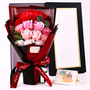Cadeau pour la Saint-Valentin : 18 bouquets de roses en savon, boîte cadeau avec estampage à chaud, fleurs simulées comme cadeaux créatifs - Product Image 5
