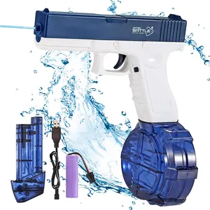 Glock Clip versión de tambor de bala pistola de agua eléctrica 2023 nuevo diseño infantil al Aire Libre juegos de tiro pistola juguetes para niños conjunto