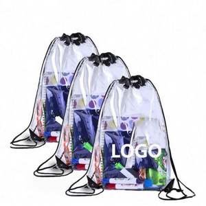 Custom Printed logo Stylish Waterproof Transparent Draw String <b>Backpack</b> Clear PVC <b>Drawstring</b> Bag <b>Backpack</b> - Product Image 1