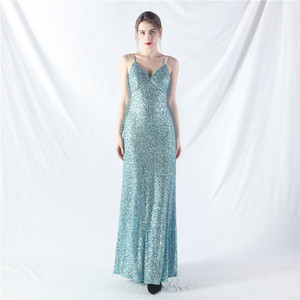 31765 # A-line vestido diario lentejuelas vestido largo negro - Product Image 4