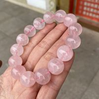 6/8/10/12mm Bracelets en Quartz Rose lisse naturel perles de cristal Rose Bracelets en pierre bijoux fins Bracelets en perles