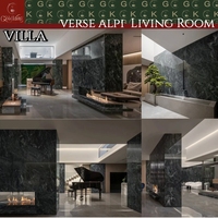 Dalles de marbre vert Alpi GOLDKING pour murs décoratifs, polies, grand format, prêtes à l'emploi pour projets hôteliers et villas de luxe