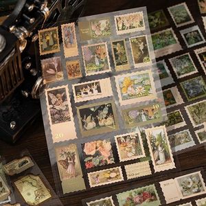 Pegatinas con Estampado Dorado <span class=keywords><strong>de</strong></span> Sunset Post Office, Pegatinas Decorativas <span class=keywords><strong>de</strong></span> Papel Quemado con Diseño Floral y Mariposas Estilo Retro INS - Product Image 3