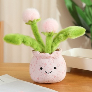Vendita Diretta dalla Fabbrica: Giocattolo Peluche a Forma di Pianta di Dente-de-giorno con Faccina Sorridente, Regalo per Decorazione Ufficio - Product Image 3