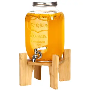 Wholesale 4L/5L/8L Glass Drinking Dispenser Beverage Juice Dispenser Jar With ABS Tap