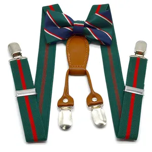 Klaar In Voorraad Kids 4 Clips Strepen Bretels Riem En Vlinderdas Voor Kinderen Lage Kosten Bretels En Bowtie Set