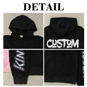 ผู้ผลิตเสื้อฮู้ดดี้สไตล์ Y2K พิมพ์โลโก้ตามสั่ง ประดับด้วยคริสตัล คุณภาพสูง เนื้อผ้าหนา สำหรับผู้ชาย - Product Image 4