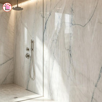 Marbre blanc naturel de luxe, coupé sur mesure pour revêtement mural de salle de bain, carrelage de sol, projet de construction de salle de bain en Amérique du Nord