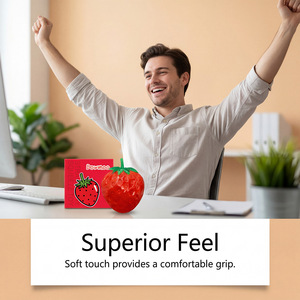 Juguete Antiestrés de Fresa, Suave y Elástico, para Aliviar el Estrés y Relajarse, Adorno Divertido para Escritorio con Superficie Antideslizante - Product Image 3