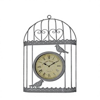 Cage à oiseaux en métal horloge murale pour la décoration de la maison