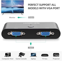 UGREEN VGA 2 in 1 Out Switch 2 Port Audio Video Switcher Box dengan Tombol Sakelar Manual Mendukung 1920x1080P 60Hz untuk PC TV Monitor