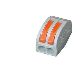 Bloc de bornes à ressort 2 pôles Cablecon PCT-212, connecteur de câblage orange à enfoncement pour l'électronique et l'ingénierie électrique - Product Image 1