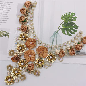 Applique à franges pour décoration de <span class=keywords><strong>mariage</strong></span>, accessoires de vêtements perlés, accessoire de corset, garniture de couture en cristal, motif extensible 3D, strass - Product Image 2