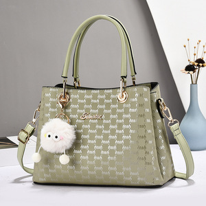 Bolso Tote Casual para Mujer Jemutaz con Adorno de Pompón, Correa Extraíble, Cierre de Solapa Clásico, Bolso de Mano de Microfibra para Uso Diario - Product Image 5