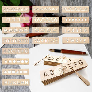 Juego de plantillas de letras con reglas alfanuméricas Kit de patrones de madera reutilizables Plantillas para pintar en madera Seguimiento de proyectos de arte DIY - Product Image 3
