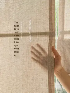 Nouveaux stores à enrouleur de style chinois, stores romains japonais, rideaux électriques intelligents à levage électrique, 100% polyester, isolation, <span class=keywords><strong>baie</strong></span> - Product Image 3