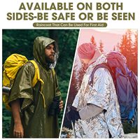 Ponchos de survie d'urgence thermiques imperméables et coupe-vent pour le camping en plein air, en Mylar vert