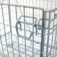 Conteneur de stockage pliable en treillis métallique, robuste, galvanisé à chaud, pour utilisation sur rayonnage à palettes