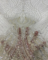 Grande Robe Florale Style Perles Brodées + 3/4mm Paillettes Robe de Mariée Tissu Dentelle